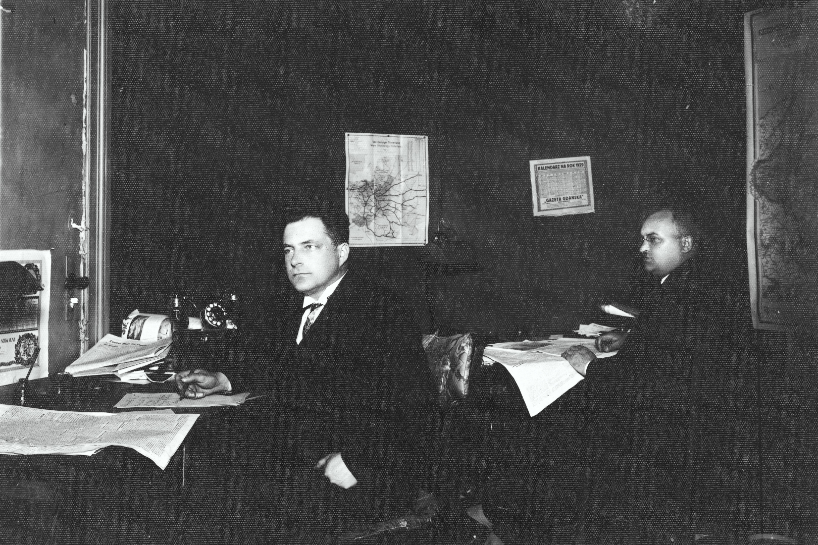 Redaktorzy Władysław Cieszyński i Wilhelm Grimsmann w redakcji 